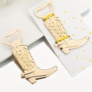 Cowgirl Golden Metal Boot Shaped Bottle Opener
